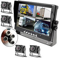 Паркувальна система кругового огляду 4 камери та монітор 10" Малий транспорт
