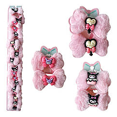 Гумочки для волосся 3 см мех 10 пар/пач. КУРОМІ