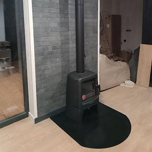 Підставка під піч сталева прямокутна заокруглена 1000х900 мм товщина - 2 мм (чорна), фото 2