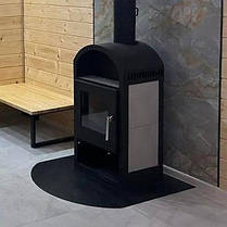 Підставка під піч сталева прямокутна заокруглена 1000х900 мм товщина - 2 мм (чорна), фото 3