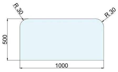 Підставка під піч скляна прямокутна 1000х500 мм товщина - 6 мм (графіт), фото 2