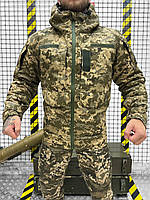 Тактична куртка бушлат піксель Omni-Heat, військовий бушлат водовідштовхувальне просочення осінь-зима на синтепоні