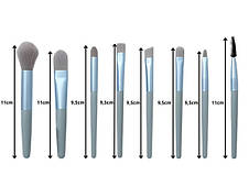 Набір із 8 професійних пензлів для макіяжу очей брів із косметичним футляром