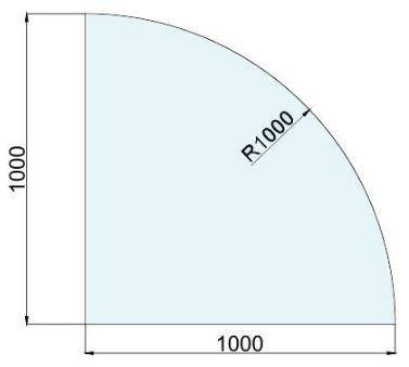 Підставка під піч скляна кутова заокруглена 1000х1000 мм товщина - 6 мм (графіт), фото 2