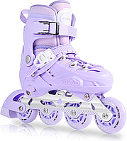 Роликові ковзани MGYZM для дівчаток із регульованим розміром M, колеса 70 мм, захист, амортизація, комфортна посадка