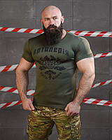 Тактична футболка SABUR (АРТІЛЕРІЯ) олива, чоловіча військова футболка поліестер для військових ЛГ7238 Warmest