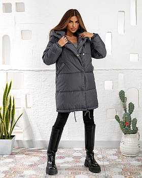 Жіноча куртка зефирка на синтепоні з капюшоном (Норма і батал)