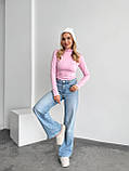 Рожевий теплий жіночий гольф із трикотажу джерсі з начосом, фото 2