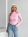 Рожевий теплий жіночий гольф із трикотажу джерсі з начосом, фото 6