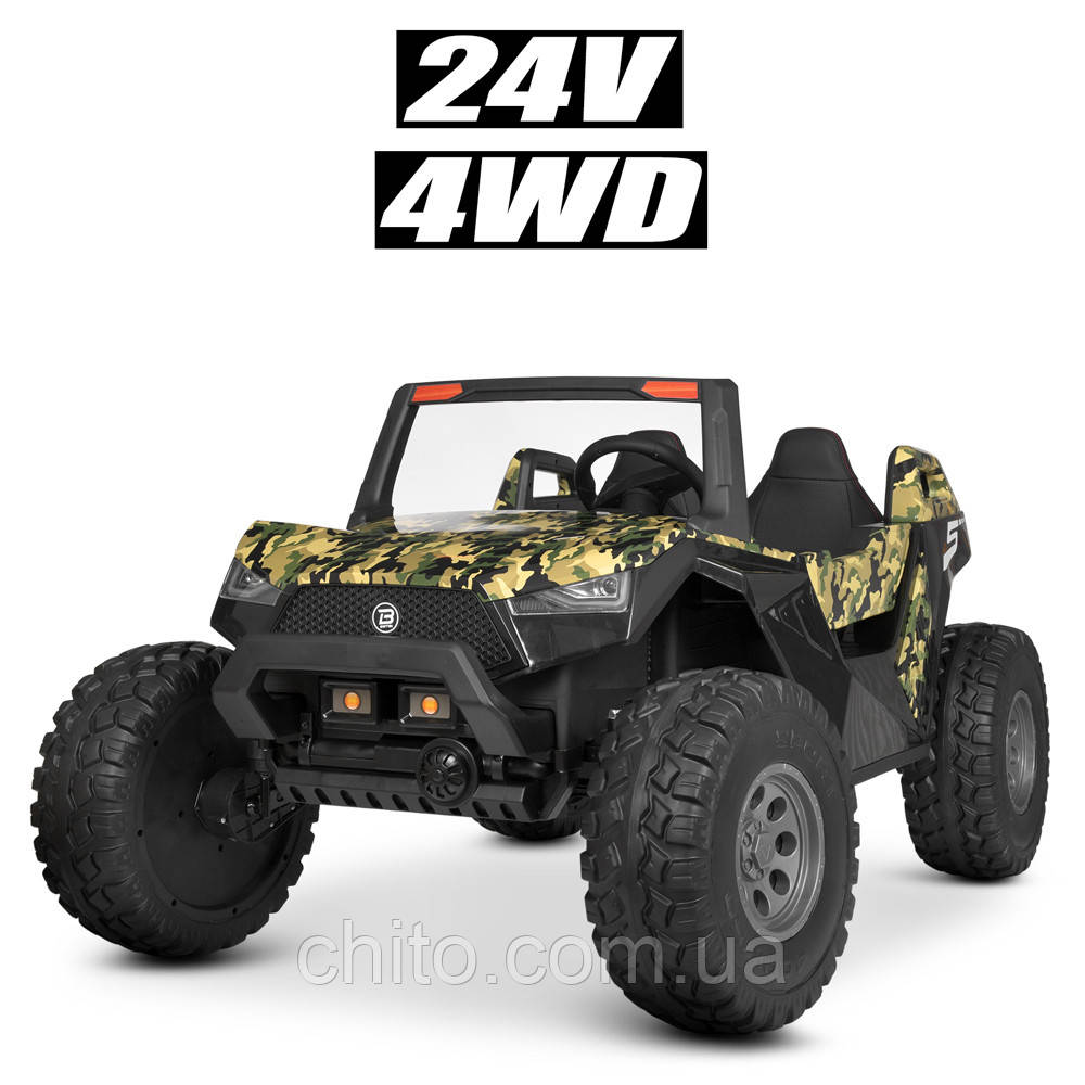 Дитячий електромобіль Джип «Bambi» M 4170EBLRS-18(24V) Камуфляж 4WD повний привід, фото 1