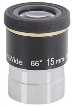 Окуляр 15 мм 1,25" UW15 Ультраширококутний з кутом огляду 66 градусів