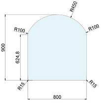 Підставка під піч скляна прямокутна заокруглена 900х800 мм товщина - 6 мм (бронза), фото 4