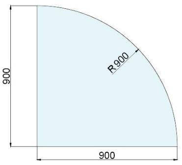 Підставка під піч скляна кутова заокруглена 900х900 мм товщина - 6 мм (бронза), фото 2