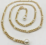 Пояс ланцюжок gold з перлинами, фото 3