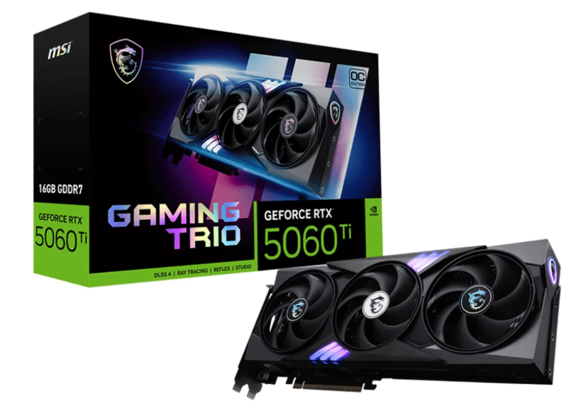 Відеокарта MSI GeForce RTX 5060 Ti Gaming Trio OC 16GB GDDR7 DLSS4 (5060 Ti 16G GAMING TRIO OC)