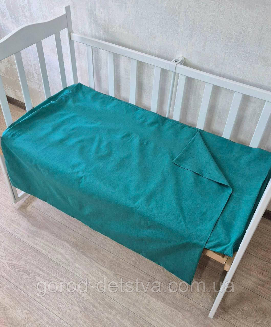 Комплект постільної білизни в дитяче ліжечко 120*60 см наволочка підковдра простирадло, фото 1