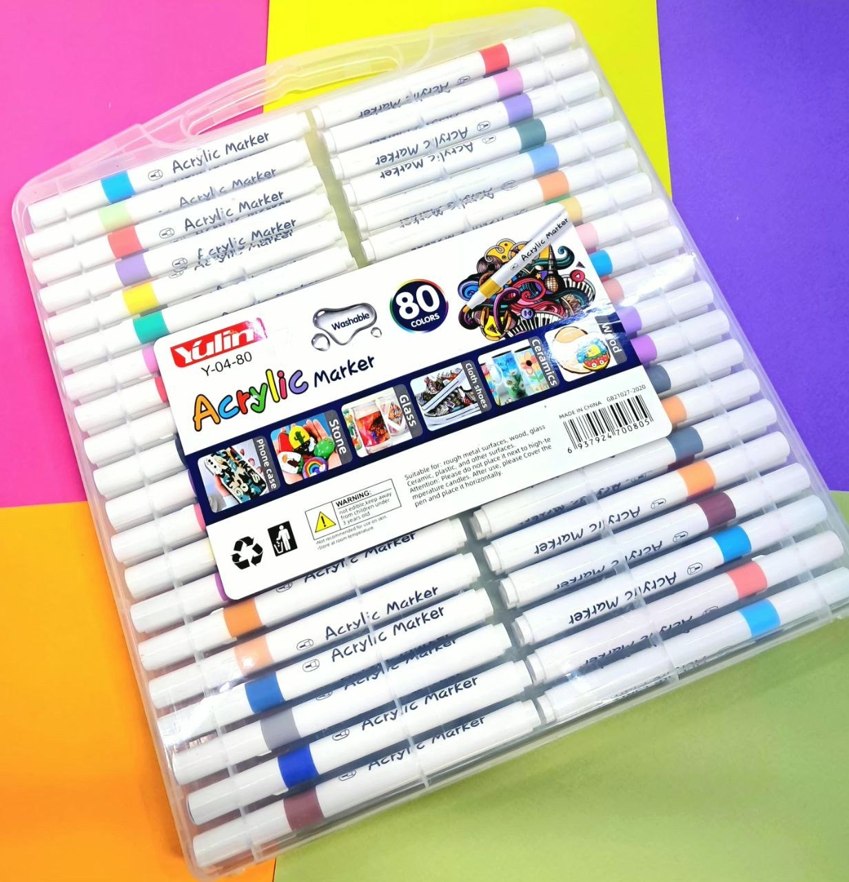 Маркери акрилові 80 кольорів, фото 1