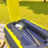 Автомобільний Ланч-бокс з ложкою та виделкою на 12В / 220 В від прикурювача та мережі металічний якісний ємність 1.5 L, фото 3