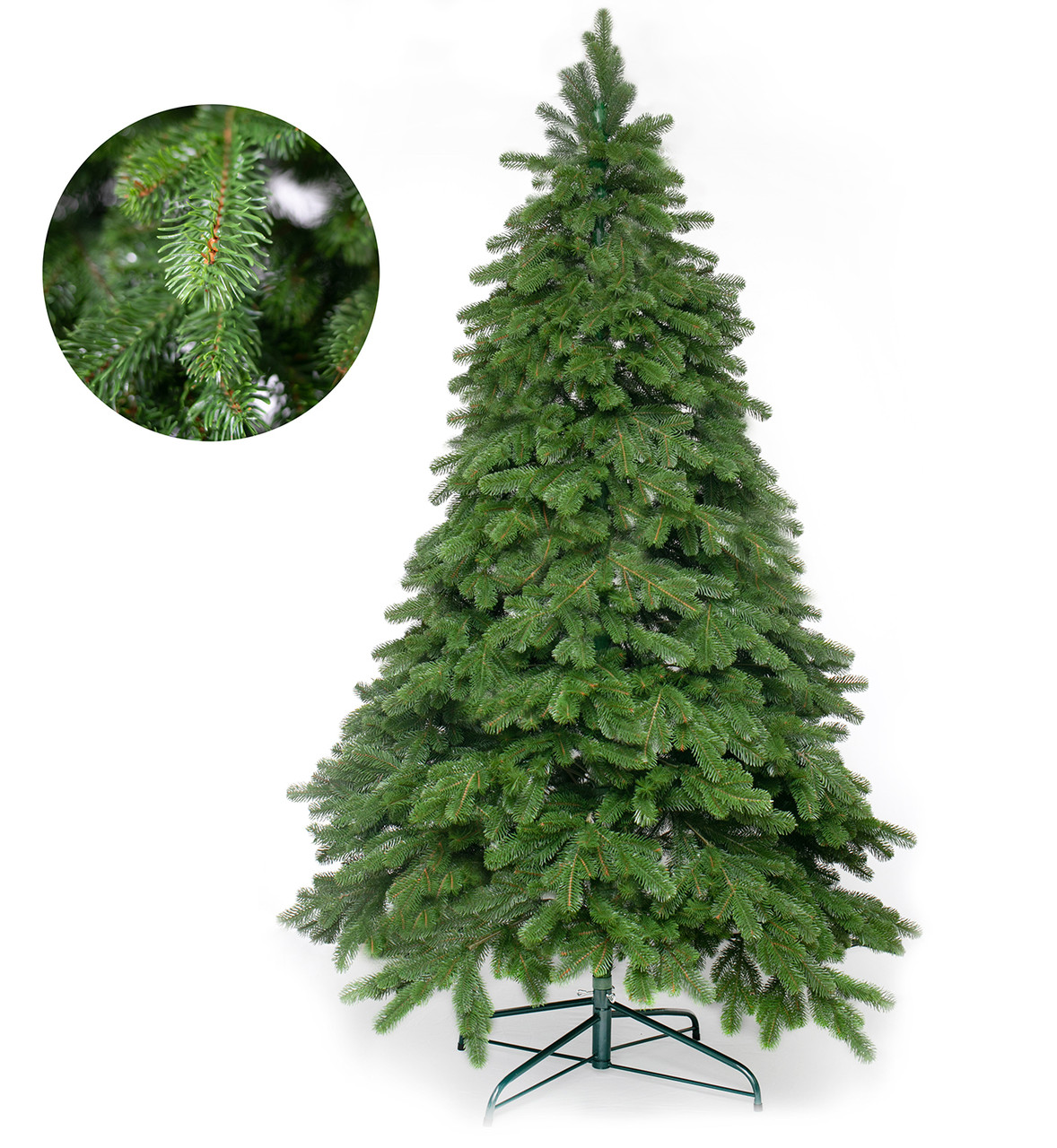 Новорічна штучна ялинка Лита "Ковалівська зелена" 2,1м (у коробці) з підставкою в комлекті, фото 1