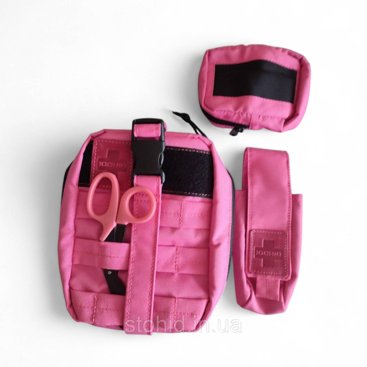Аптечка рожева, набір з підсумками під турнікети та рукавички з ножицями Стохід, фото 1