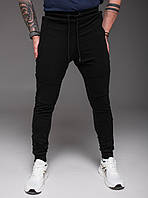 Чоловічі спортивні штани Nike Найк чорні з кишенями для бігу та тренувань із бавовни та поліестеру