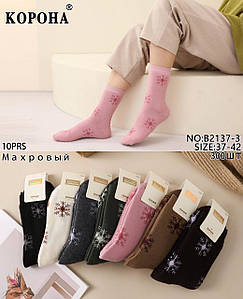 Шкарпетки жіночі махрові Оптом 37-42р. "Сніжинки" Корона B2137-3