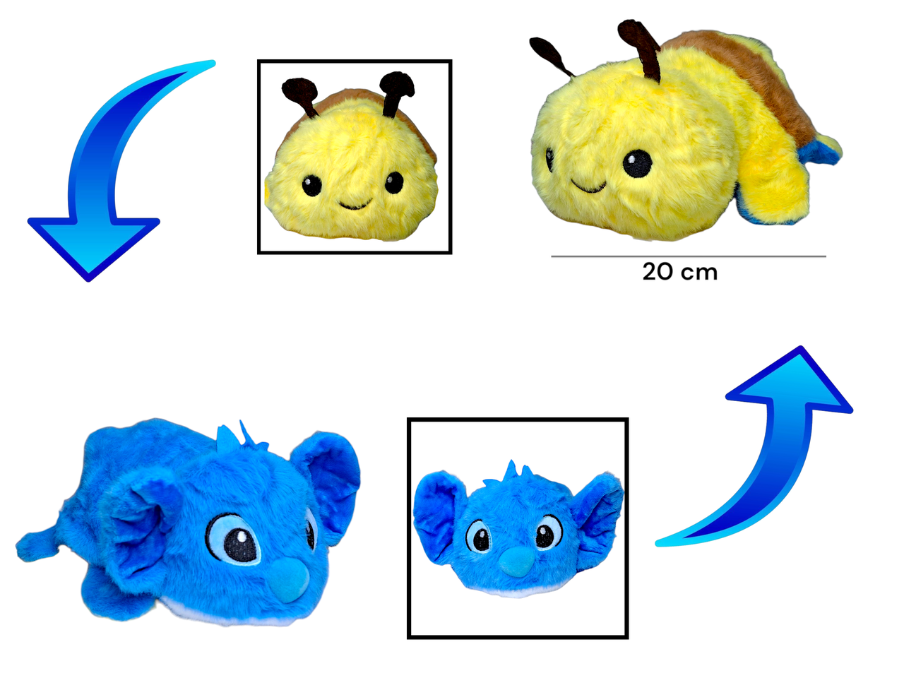 Двостороння м'яка іграшка "Стіч-Бджілка" 20см
