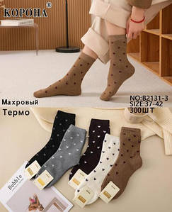Шкарпетки жіночі махрові Оптом 37-42р. "Сердечки" Корона B2131-3