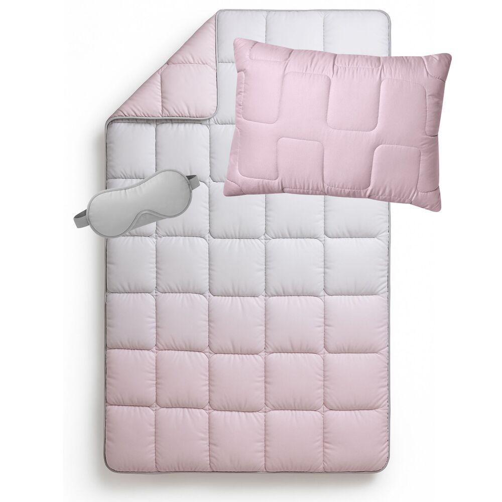 Набір полуторний WomenTime IDEIA ковдра 140х210 та подушка 50х70 антиалергенний, штучний пух + маска для сну, фото 1