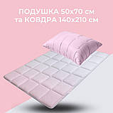 Набір полуторний WomenTime IDEIA ковдра 140х210 та подушка 50х70 антиалергенний, штучний пух + маска для сну, фото 3