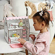 Ляльковий будинок "РОЖЕВА ХМАРИНКА" NestWood для LOL, рожевий + меблі, фото 2