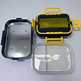 Автомобільний Ланч-бокс з ложкою та виделкою на 12В / 220 В від прикурювача та мережі металічний якісний ємність 1.5 L, фото 6