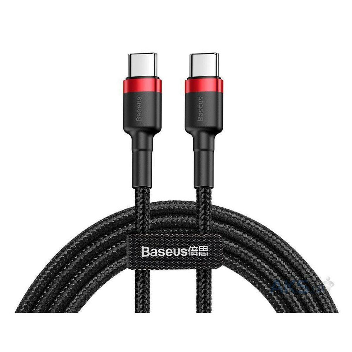 Кабель Baseus Cafule Cable Type-C For Type-C 3A 2m Red+Black, фото 1