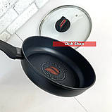 Сковорода глибока Benson 28см з кришкою антипригарне покриття, фото 3