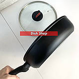 Сковорода глибока Benson 28см з кришкою антипригарне покриття, фото 4