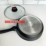 Сковорода глибока Benson 28см з кришкою антипригарне покриття, фото 5