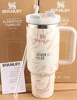 Термос термочашка Stanley Quencher H2.0 Tumbler 1,18 л Beige Marble
