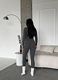 Сірий теплий жіночий термо-костюм із трикотажу пума, фото 10