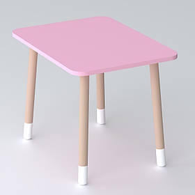 Дитячий прямокутний столик 46х60х45, стіл для дитячої кімнати, рожевий