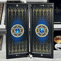 Нарди скляні в алюмінієвому корпусі Скорпіон 61×27×5см подарункові, фото 2