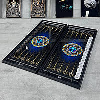 Нарди скляні в алюмінієвому корпусі Скорпіон 61×27×5см подарункові, фото 6