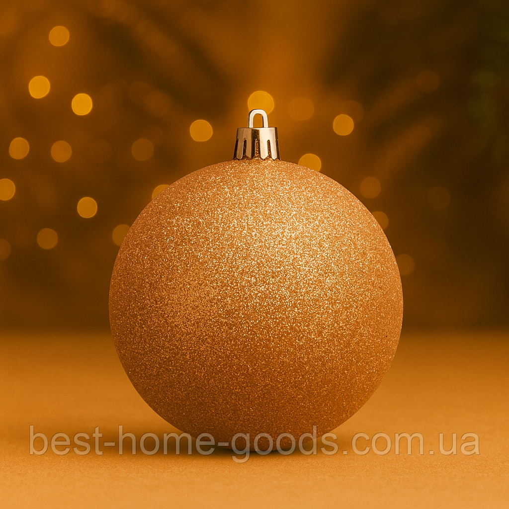 Новорічна куля 20 см з глітером – яскрава прикраса для великої ялинки, 18 кольорів, фото 1