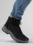 Шкіряні чоловічі черевики з хутром чорні (361 чорні), фото 3
