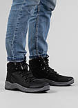 Шкіряні чоловічі черевики з хутром чорні (361 чорні), фото 6