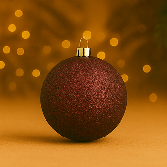 Новорічна куля 20 см з глітером – яскрава прикраса для великої ялинки, 18 кольорів коричневий