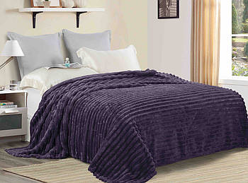 Плед-покривало (Фліс) | Плед від виробника "Королева Ночі" | 150х220 | Темно-фіолетовий шарпей