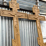 Хрест із дуба на могилу 2 м + 50 см в землю, фото 2