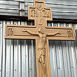 Хрест із дуба на могилу 2 м + 50 см в землю, фото 3