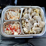 Автомобільний Ланч-бокс з ложкою та виделкою на 12В / 220 В від прикурювача та мережі металічний якісний ємність 1.5 L, фото 7