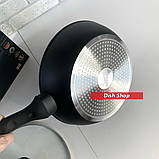 Сковорода WOK глубокая Benson 24см з кришкою антипригарне покриття, фото 5